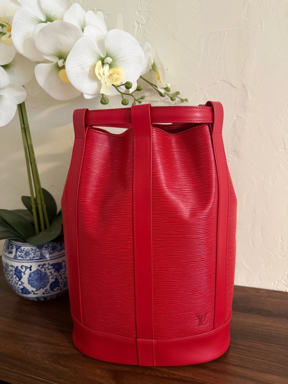 Louis Vuitton Red Epi Leather Bucket Bag